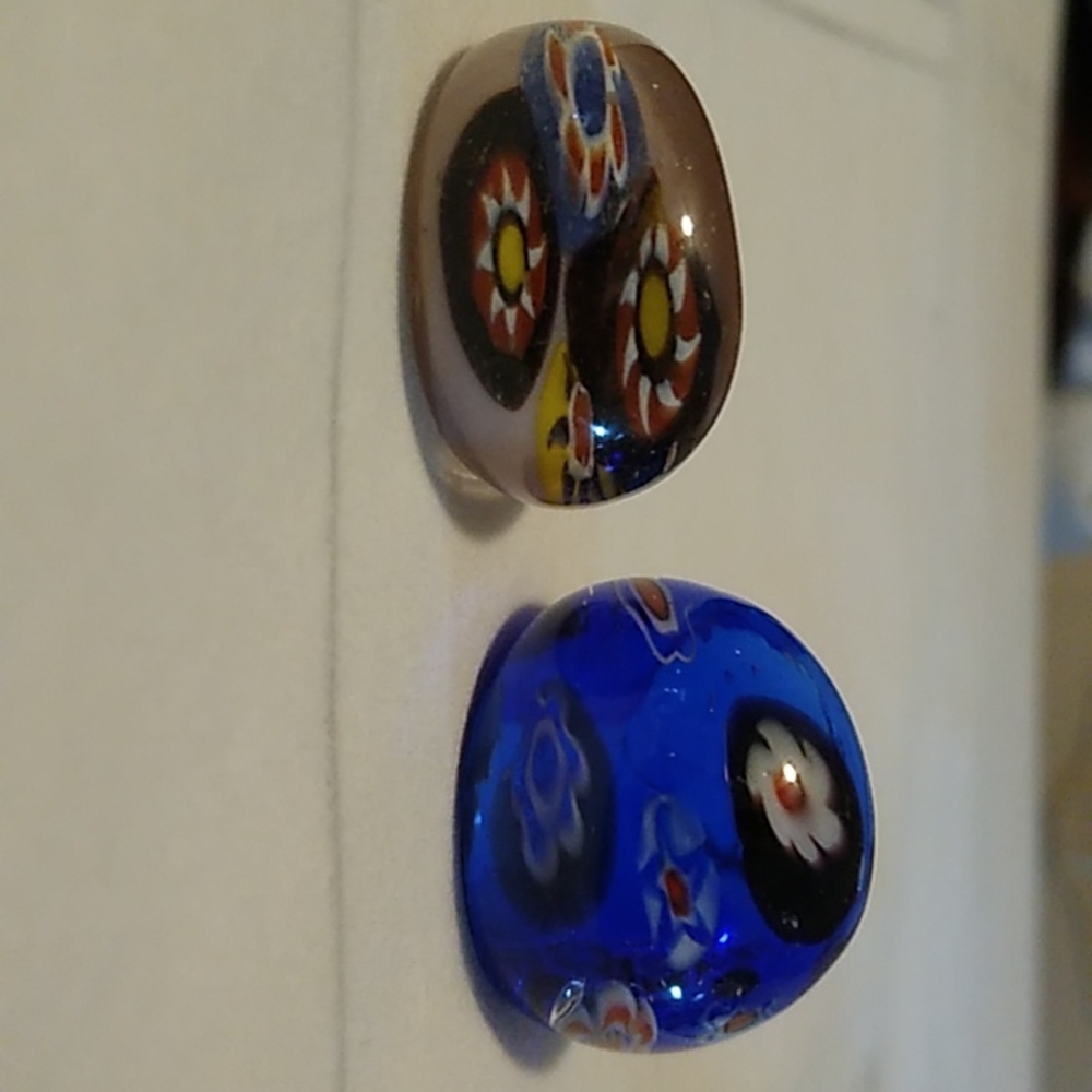 Blown glass rings size 8 to 9
